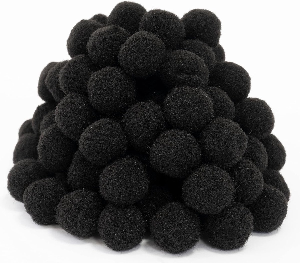 - Pompons, 30 mm, zwarte pompon, 100 stuks, naaien, tilda, knutselen, boordballen, pluizige pluche ballen voor grappig doe-het-zelf creatief handwerk, DEK87 x 5