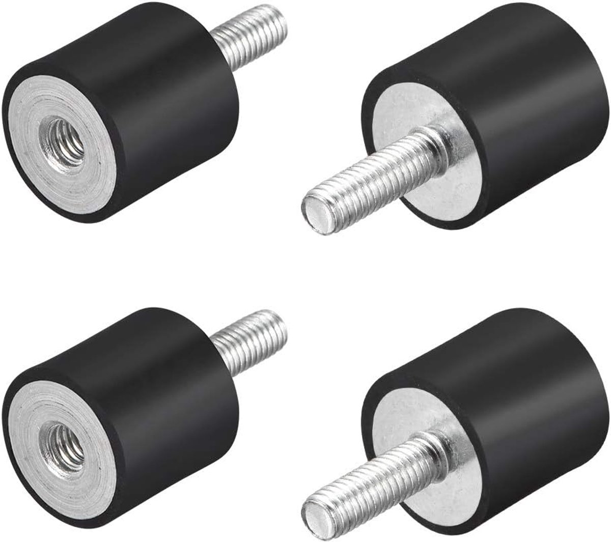 sourcing map 4 stuks M6 stekker bus rubberen houders trillingsisolatoren schokdemper 20 mm x 20 mm