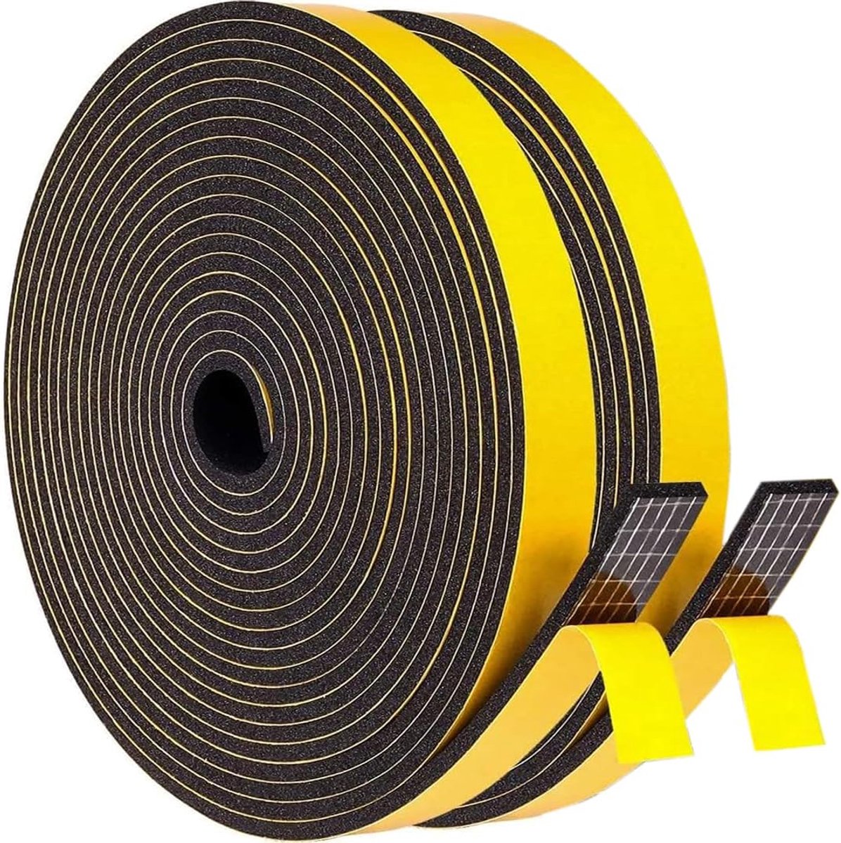 zelfklevend, voor deuren en ramen, 12 mm (B) x 3 mm (D)/12 m, schuimtape, rubberen afdichting tegen koude tocht, anti-botsing, geluiddicht, waterdicht, stofdicht