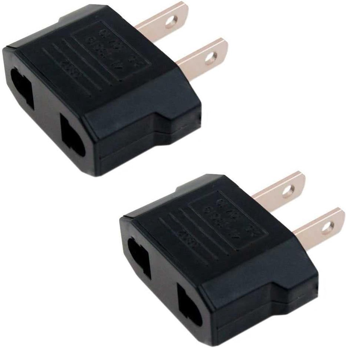 Reisadapters EU/DE Europa Duitsland stekker op /voor de VS, 2 stuks