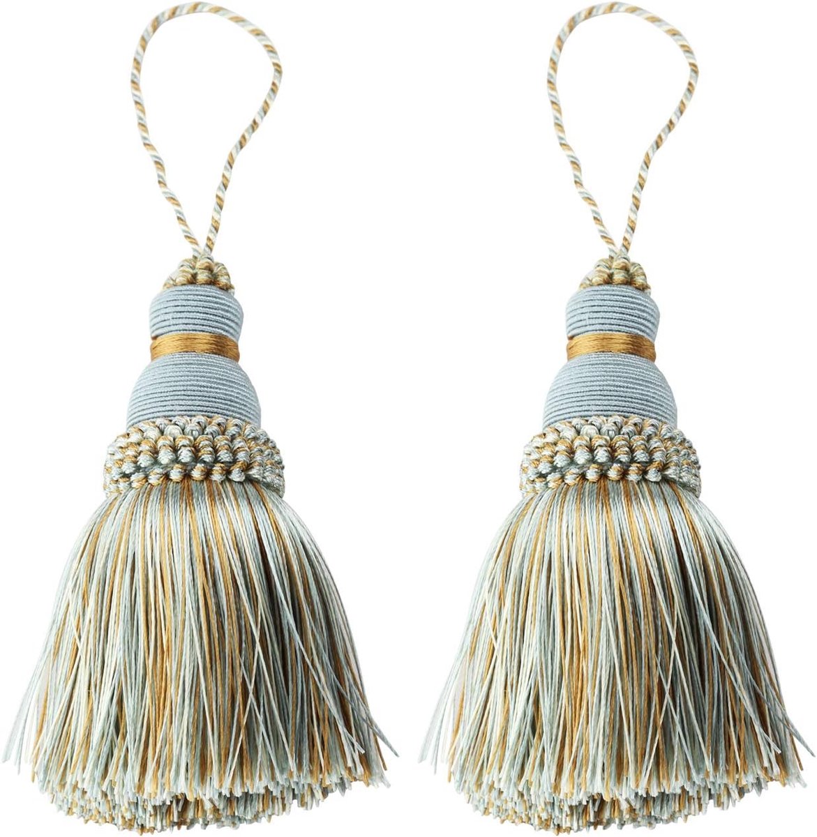 Kwastje Sleutel Kwastje Diy Accessoires Voor Gordijn En Home Decoratie-Mix Blauw-2Pcs