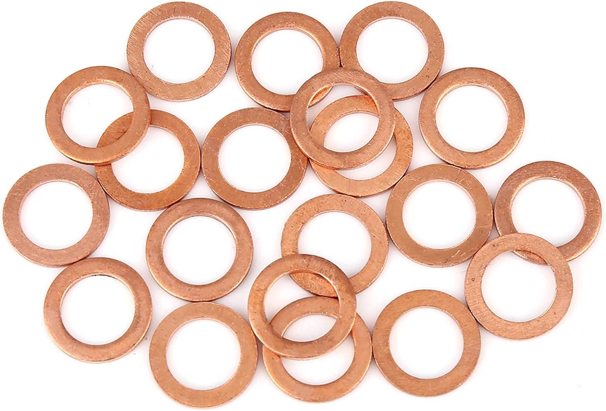 ABSOPRO 20 stuks koperen schijf vervangende 12 x 18 x 1,5 mm platte afdichtring