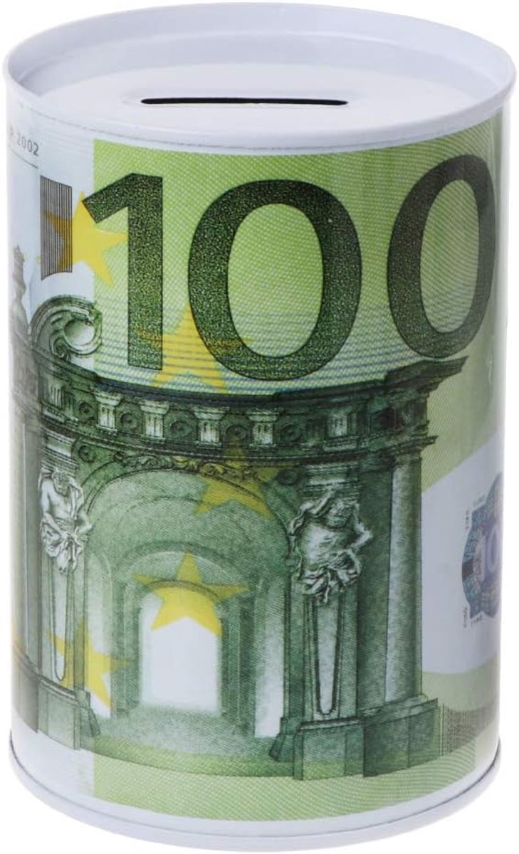 Euro Dollar Metalen Cilinder Piggy Bank Spaargeld Doos Home Decoratie