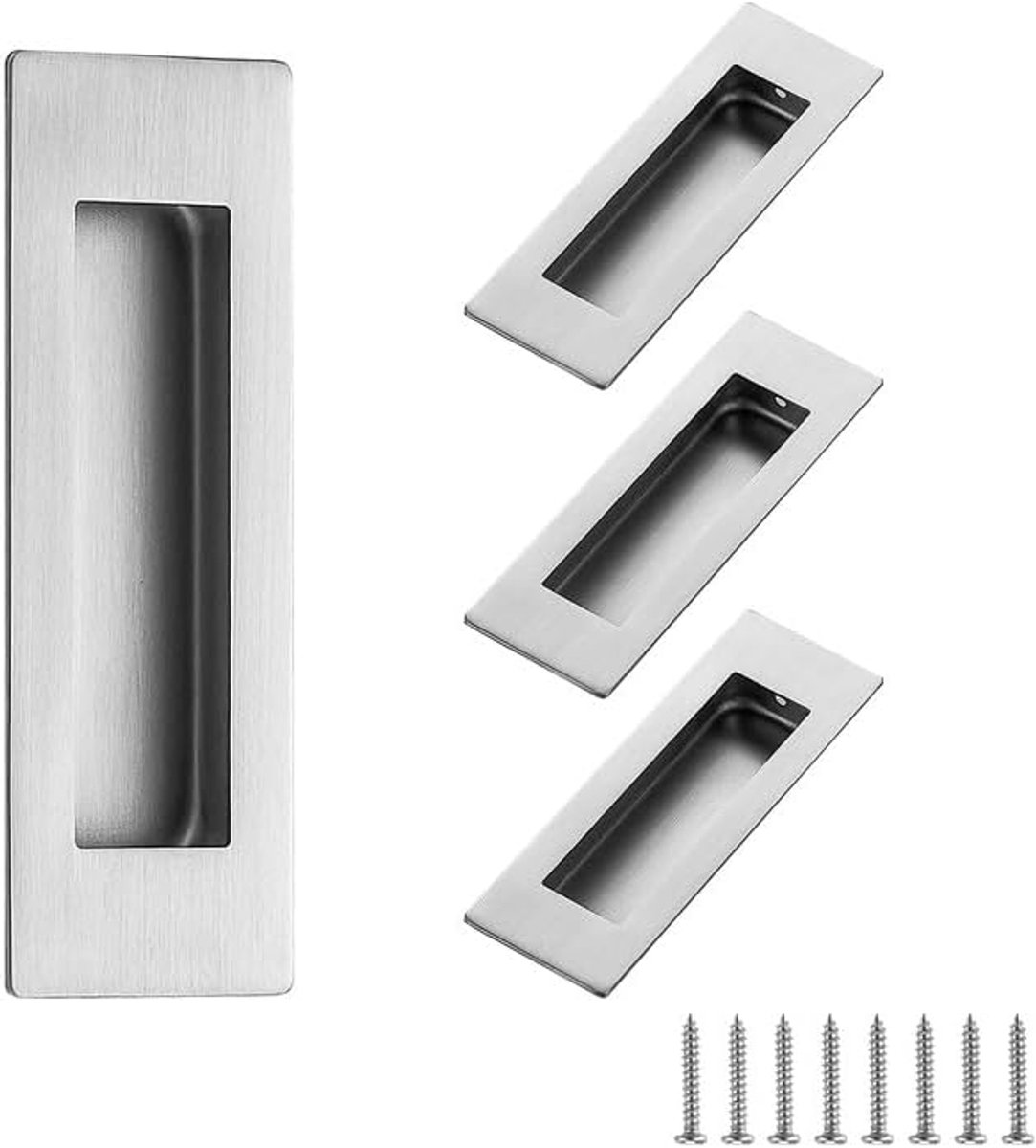 4 stuks geborstelde nikkel kastgrepen, schuifdeurgrepen, voor keukenkasten, handgrepen, vingertrekken, hardware voor keukenkasten, lengte 120 mm