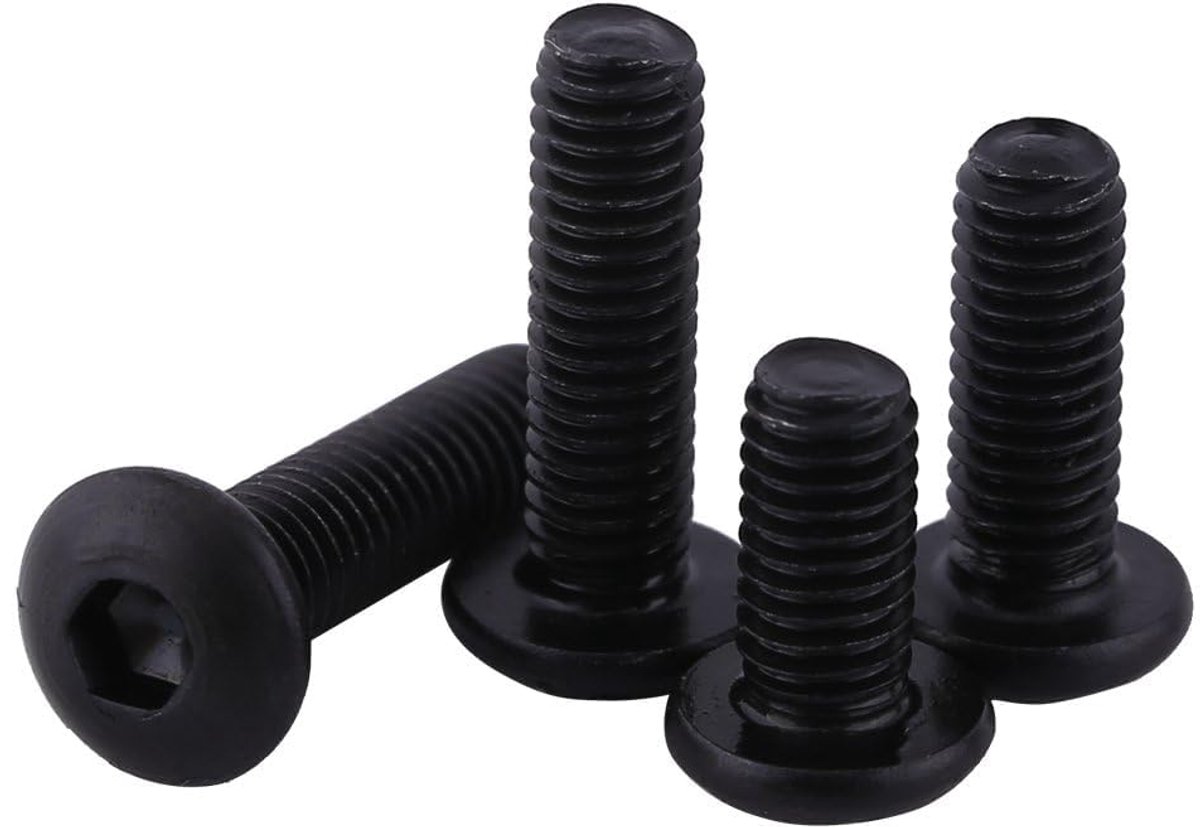50st M3 Zwart Hex Socket, Schroeven Bouten Inbusbouten Platte Kop Schroeven Bouten Set 10.9 Klasse Gelegeerd Staal Volledige Draad, Gladde Afwerking (M3×16mm)(M3*10mm)