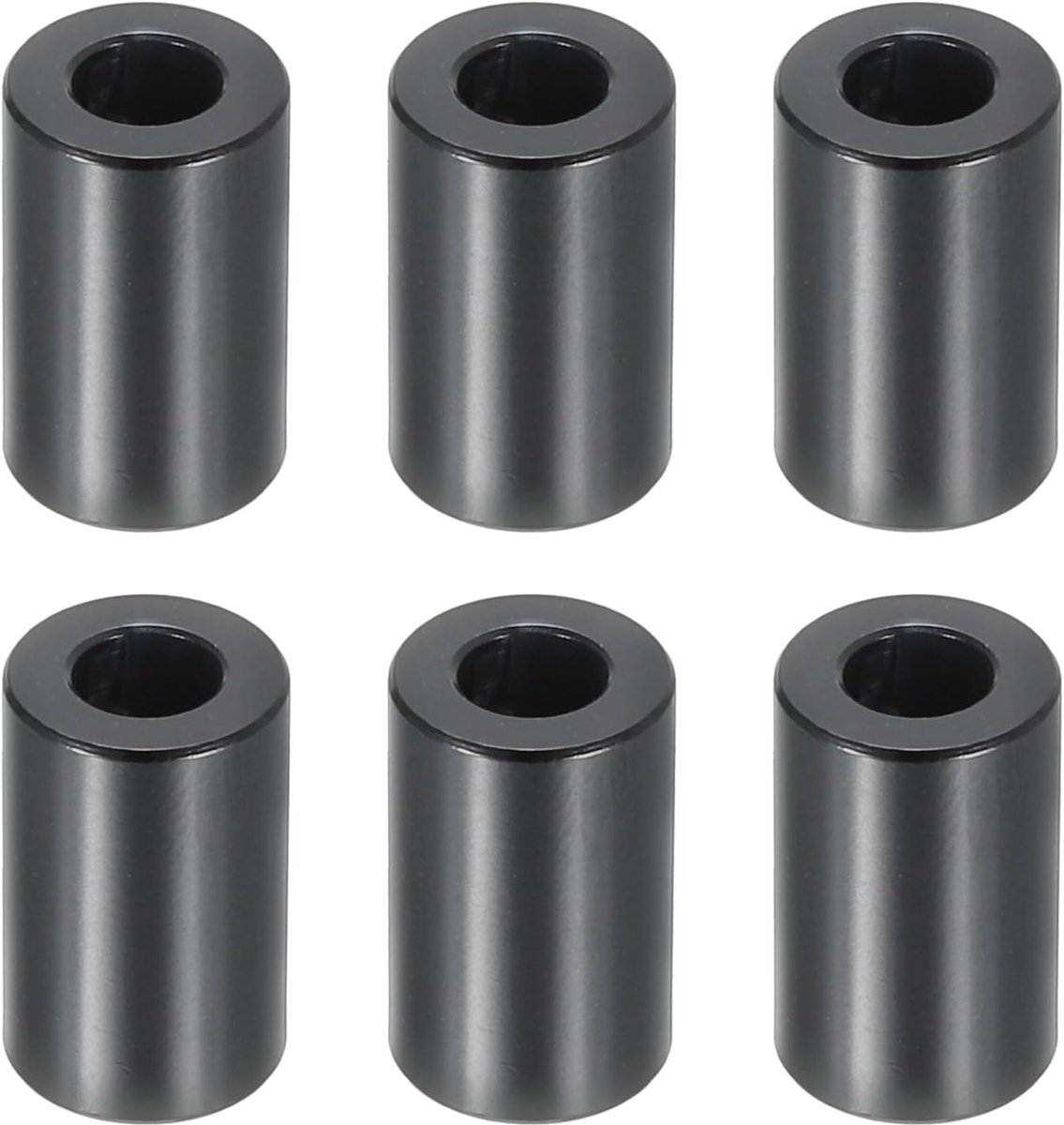 M5 Aluminium Spacers, 6 Stks Metalen Spacers Aluminium 5.2mm ID x 10mm OD x 16mm L Aluminium Spacer Schroef Standoff Ronde voor 1/5 "of M5 Schroefbouten, Zwart