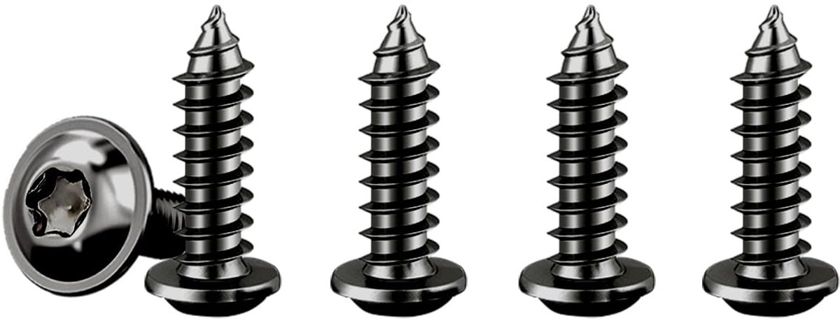 Zelfborende Schroeven Zwart, 50 Stuks M4x14mm Plaatschroeven Met Ring Torx Houtschroeven Zwart Roestvrij Staal A2 V2A