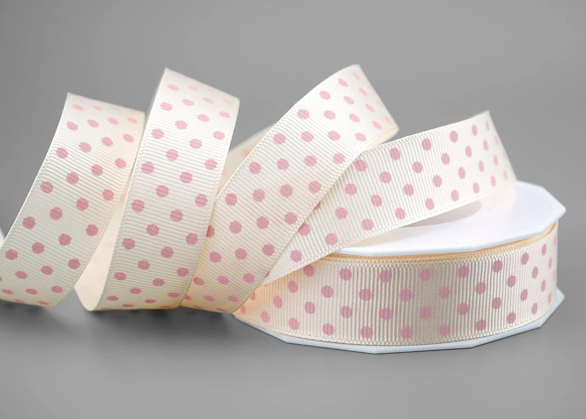 Baby Ripsband roze crème ivoor cadeaulint lint lint lint decoratief punten geschenkverpakking lint doop geboorte vintage liefde