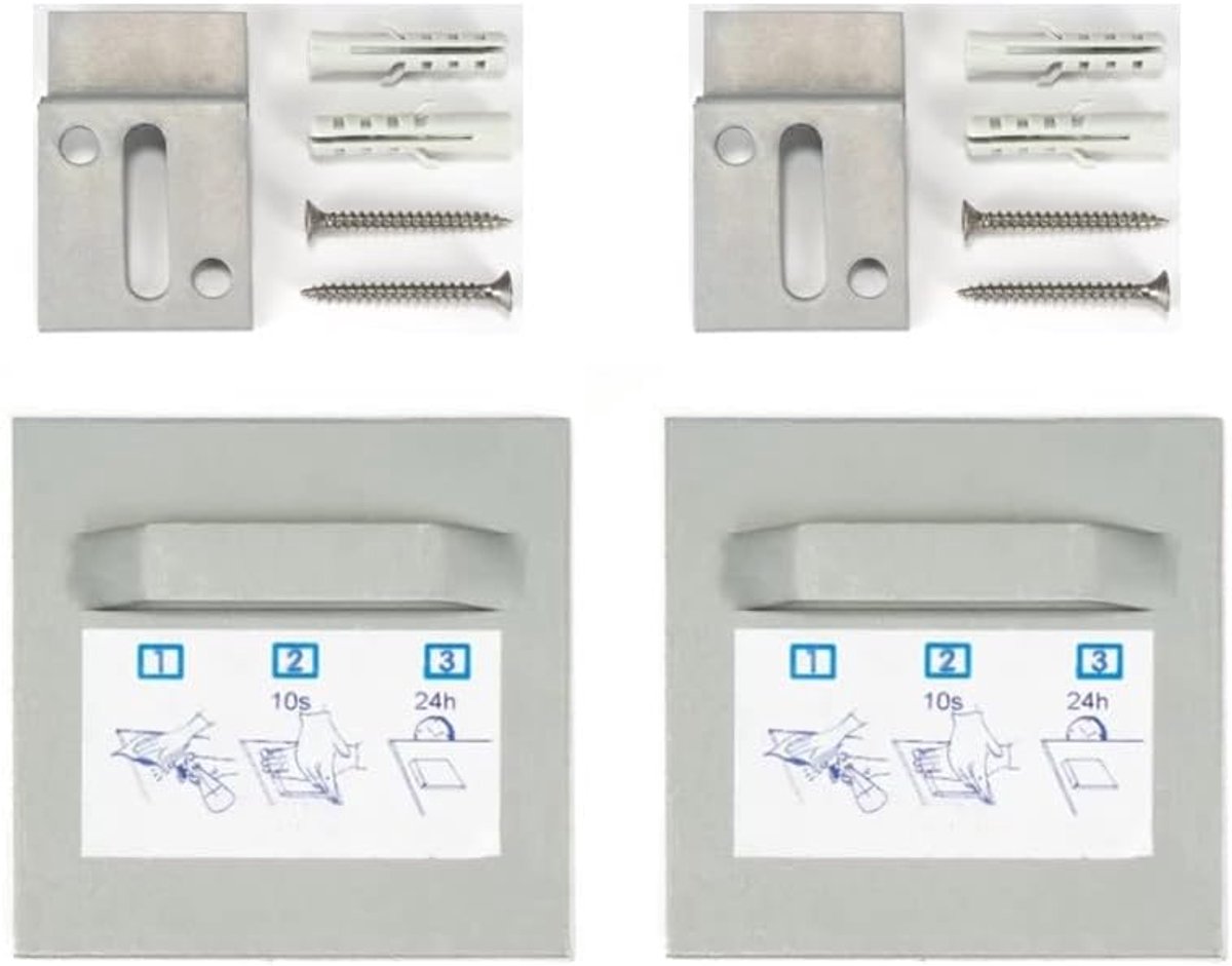 bevestigingsset Fotohouder Spiegelhouder Dibond Hanger Plakplaten (2x Houder | Z-haken, 70x70mm)
