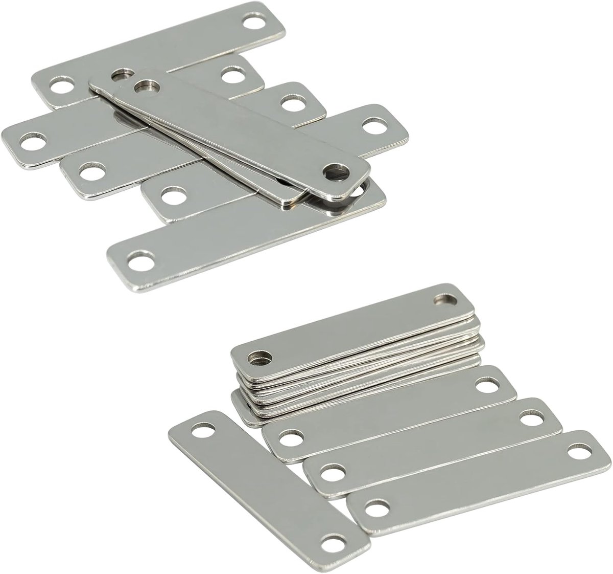 Graveerplaten Stempelplaten 304 Roestvrij Staal Rechthoekige Platte Tags met 2 Gaten 25 STUKS 4cm*1cm