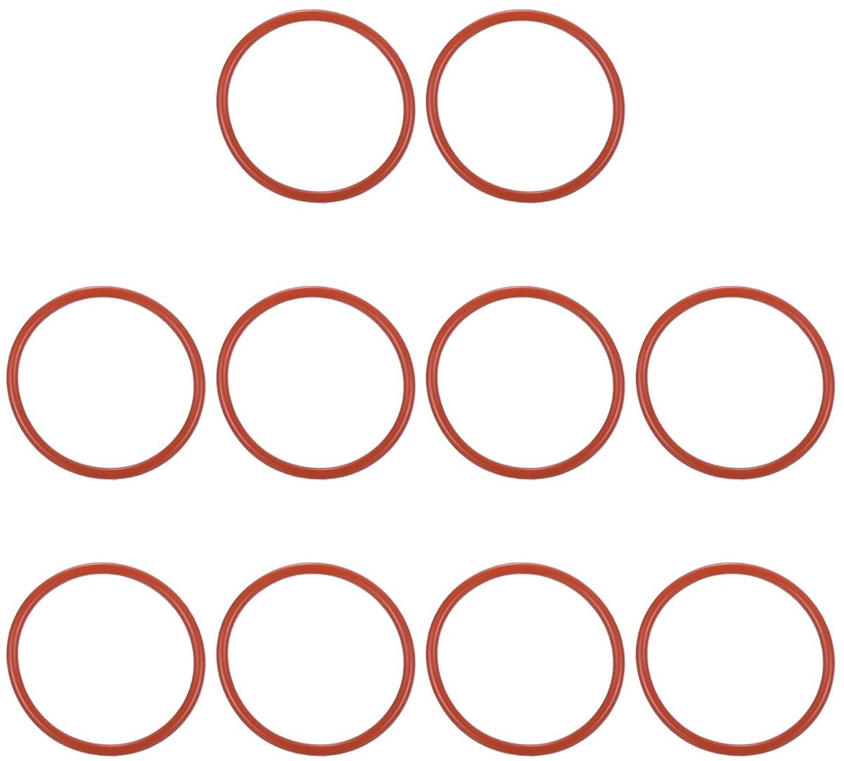 Siliconen O-ring 53 mm OD 47 mm ID 3 mm breedte, 30 stuks metrische VMQ-afdichtingsafdichting, vervanging voor de reparatie van sanitaire compressorventielen, rood
