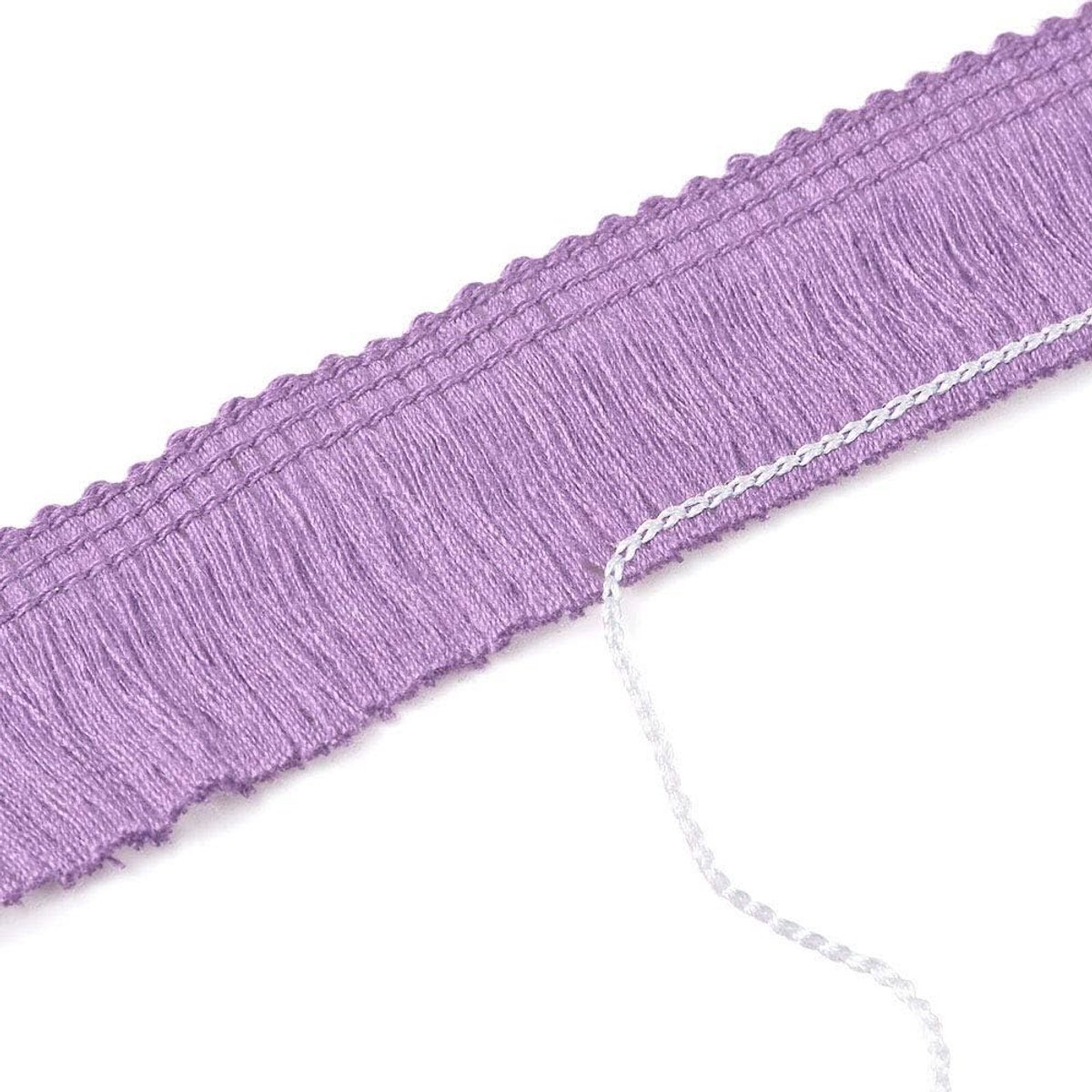 25mm brede kwastje franje trim, 1 inch vezel kant trim franje naaien geborduurd lint Lichtpaars voor bruiloft gordijnen latin jurk lamp schaduw woondecoratie,