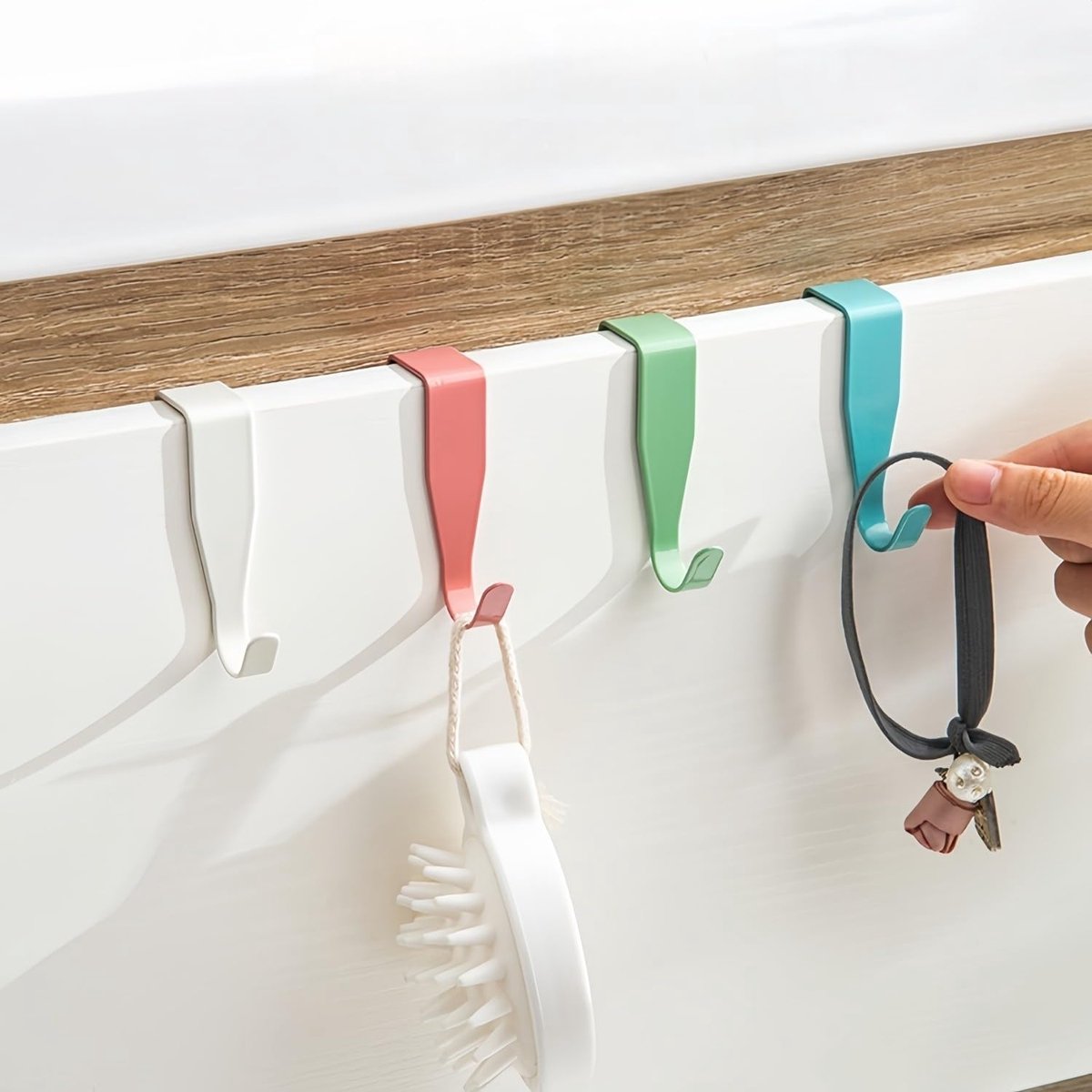 Deurhaken, mantel voor aspendeur, roestvrij staal, S-vormige haken, stabiele ophanging, kleurrijke deur van koolstofstaal voor badkamer, keuken, kleding, tassen