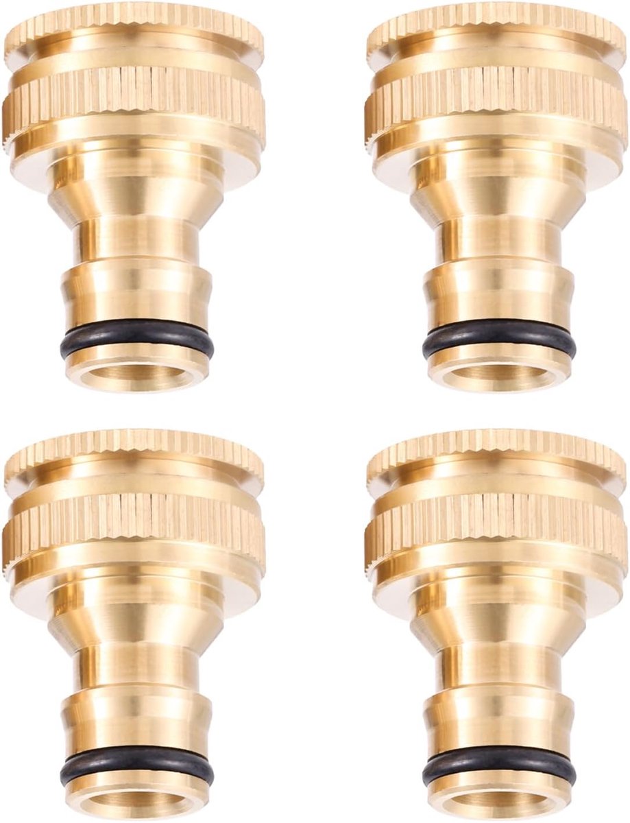 4PACK Tuinslangkraan Quick Connectors, 3/4 "& 1/2" 2-in-1 messing vrouwelijke schroefdraad tapconnector, standaard schroefdraadkraanadapter