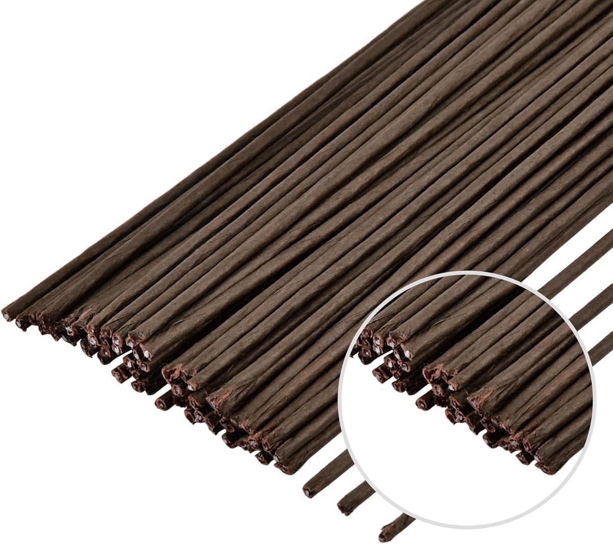 50 stuks bloemengaren, 40 m, bruin, 1 mm dik, voor kunstbloemen, bruiloftsboeket, decoratie