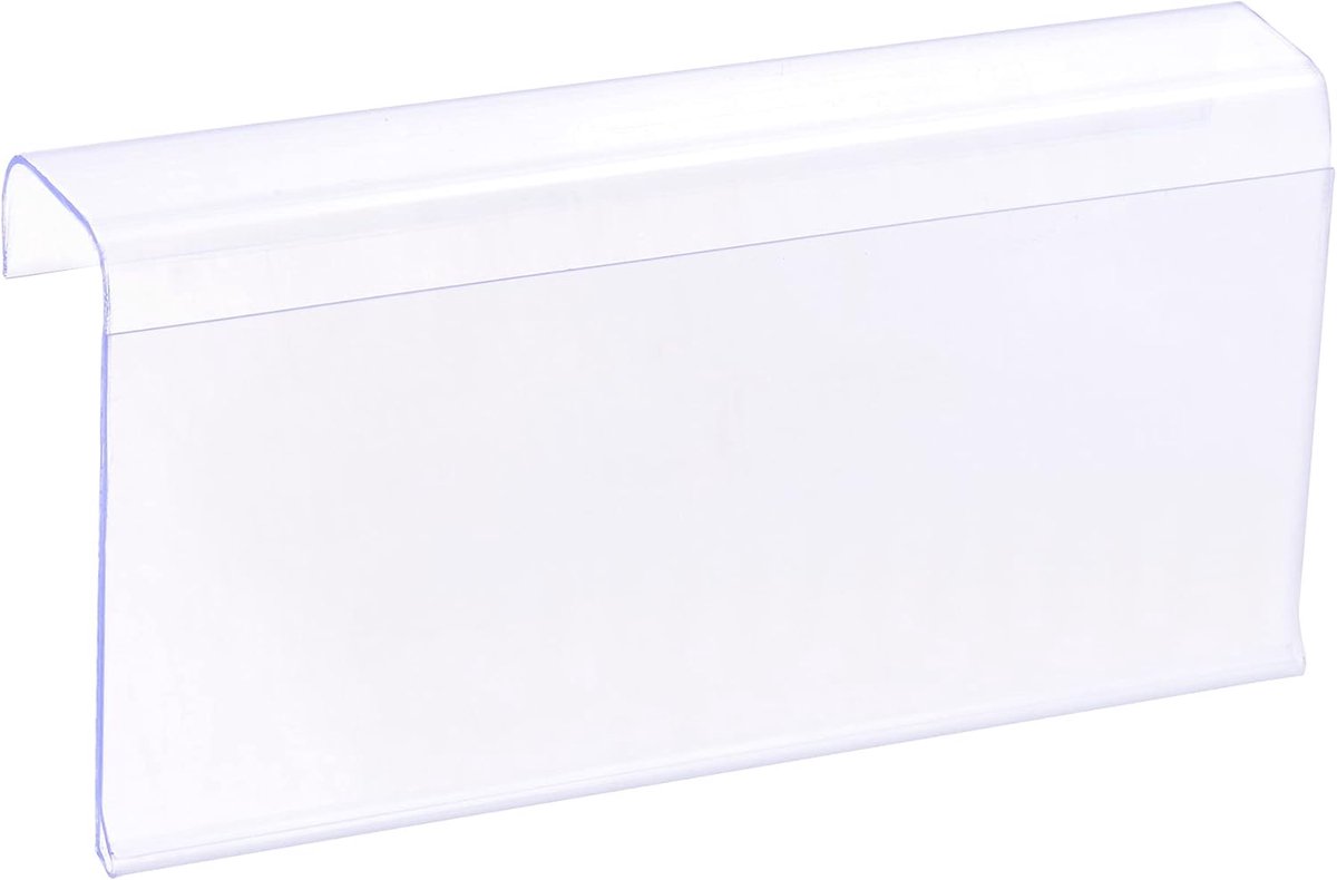 sourcing map 20 stuks labelhouders L-vorm 100x50mm doorzichtig kunststof voor draadrek