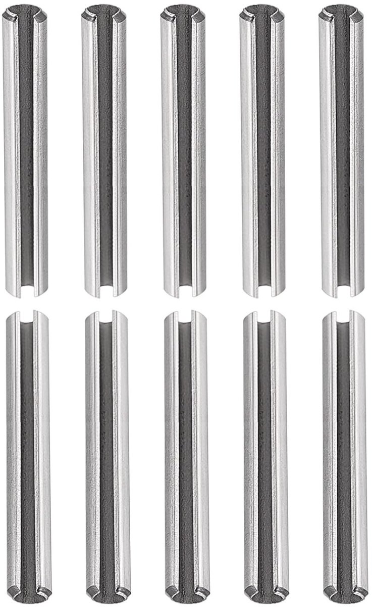 M3 x 25 mm (DxL) knoopsgatveer, bouten, 10 stuks, goed voor machinebevestiging in huis, 304 roestvrij staal, veer, pluggen, spanner, rol pen, zilver