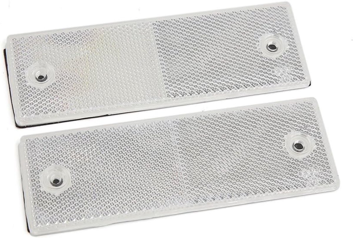 sourcingmap 145mm x 50mm Wit Kunststof Zelfklevende Rechthoek Trailer Car Reflector 2PCS
