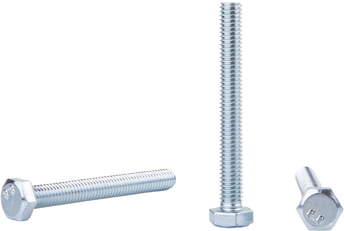 Verpakking van 30 stuks) DIN 933 verzinkt stalen zeskantbouten M6 x 50 mm 8,8 rang, zeskantschroeven, volledig schroefdraad, zeskantkop, tapbout (30, M6 x 50 mm)