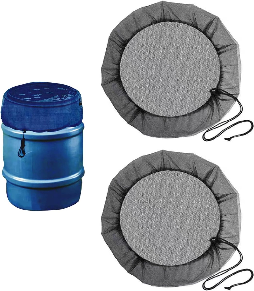 2packs Water Butt Net Cover 80 cm Verstelbaar met Trekkoord Water Butt Deksel Water Butt Cover Water Barrel Mesh Cover Regenwater Emmer Stofkap Regen Barrel Net