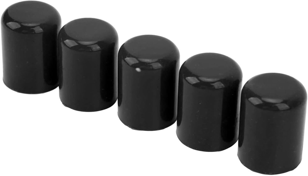 Vacuüm Slang Cap, Siliconen 5 Stuks Professionele Waterdichte Automotive Intake Vacuüm Slang Cap voor 19mm Buis (Zwart)