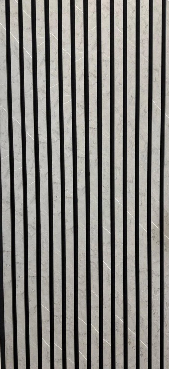 Akoestisch Wandpaneel Gray Marmer 60x280 cm - Lattenwand Akupanel - Geluidsabsorberend MDF Wandpaneel - Akoestische Wandbekleding - Moderne Wanddecoratie - Eenvoudige Montage - Acoustic Wall Panel - Akupanel Slat Wall - Sound Absorbing Wall Panel
