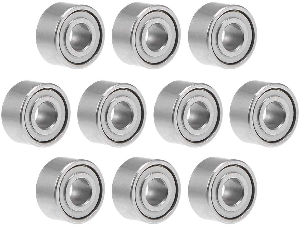 sourcing map 633ZZ roestvrij staal spoorgeleiderlager 3x13x5mm dubbel afgedichte kogellager reserveonderdelen MR52ZZ (2 * 5 * 2.5) Verpakking van 10 stuks.