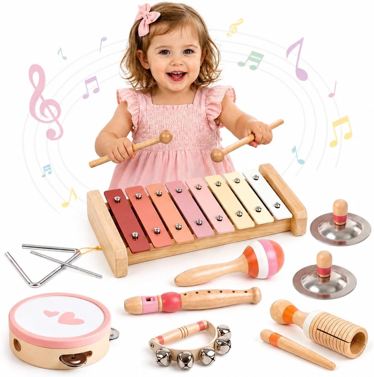 kinderen vanaf 3 jaar xylofoon trommel drums kinderspeelgoed muziekinstrumenten speelgoed meisjes 3 jaar Montessori houten speelgoed