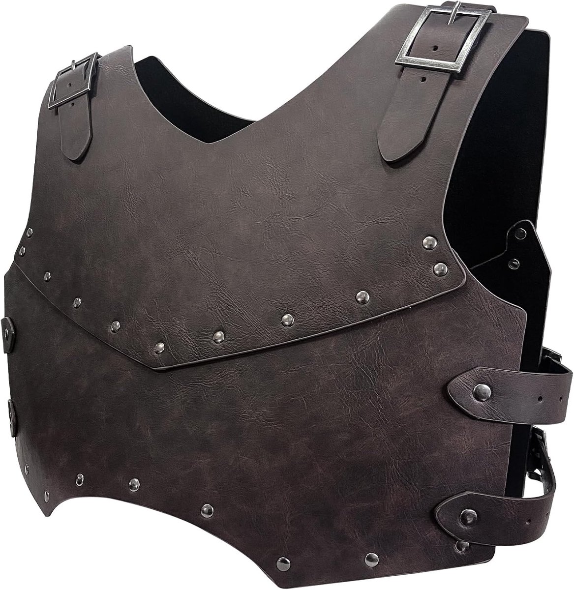 Middeleeuws borstpantser van imitatieleer, Retro huurling ridder boogschutter lichaamspantser, Verstelbaar borstpantser voor LARP-kostuum & Ren Faire