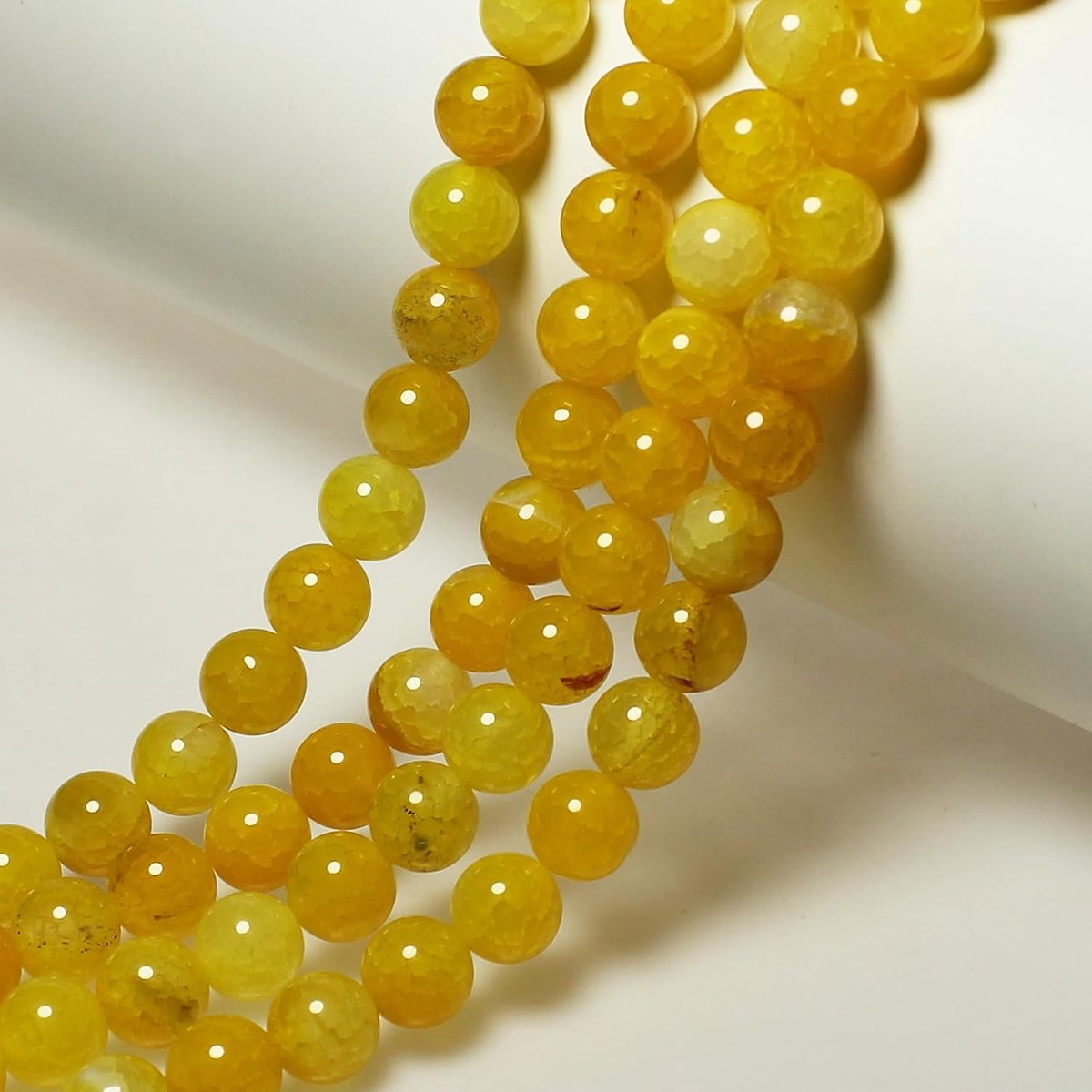 Kralen Gele Draakpatroon Agaat Ronde Losse Natuurlijke Halfedelsteen Kralen Voor het Maken van Sieraden Armbanden Kettingen