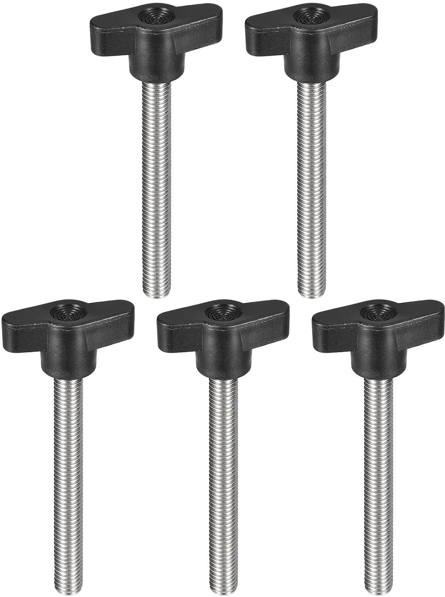 5 stuks spanschroefknop, M8 x 70 mm van roestvrij staal 304 in T-vorm voor het snel vervangen van handspanknopschroeven met T-greep