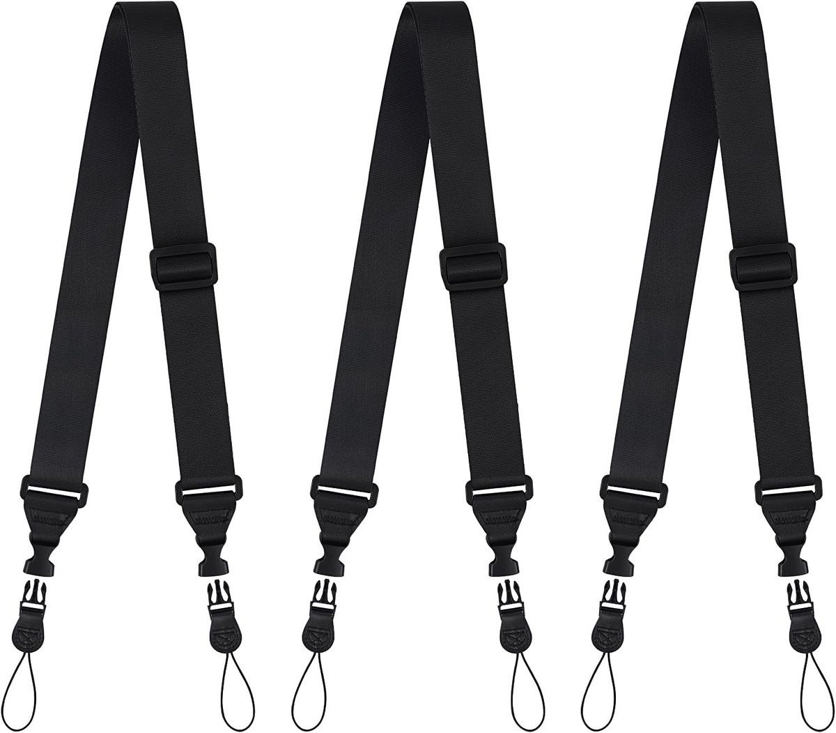 schouderriem, 3 stuks schouderriem voor camera, multifunctioneel, afneembaar, camerariem met snelsluiting, functie voor iPad, tas, tablet, DSLR, Zwart, Eén maat