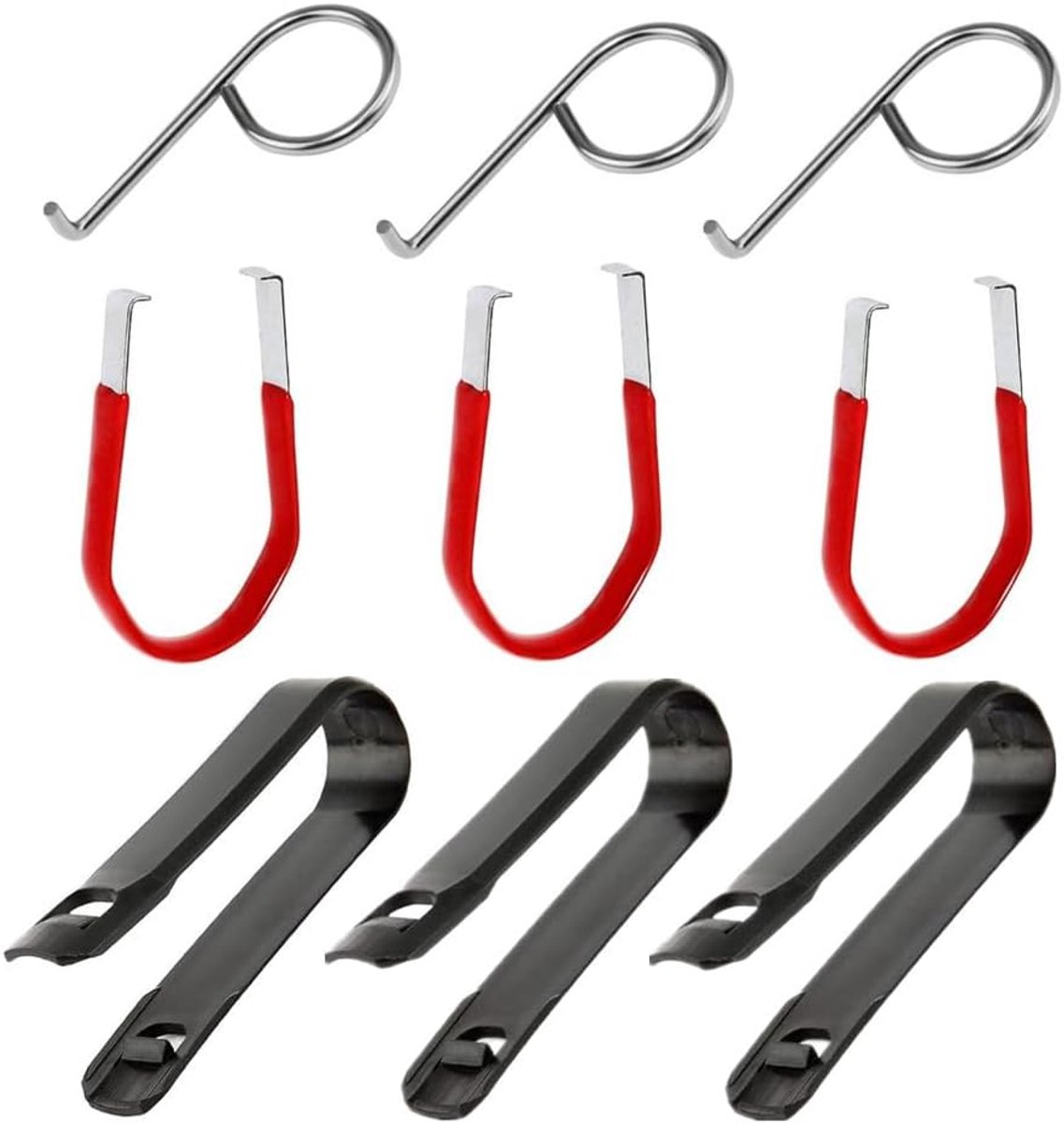 9 stuks gereedschap voor het verwijderen van wielmoeren, wielboutdoppen gereedschap, voor het verwijderen van verschillende wielboutdoppen, universele demontagetang trekker trekhaken