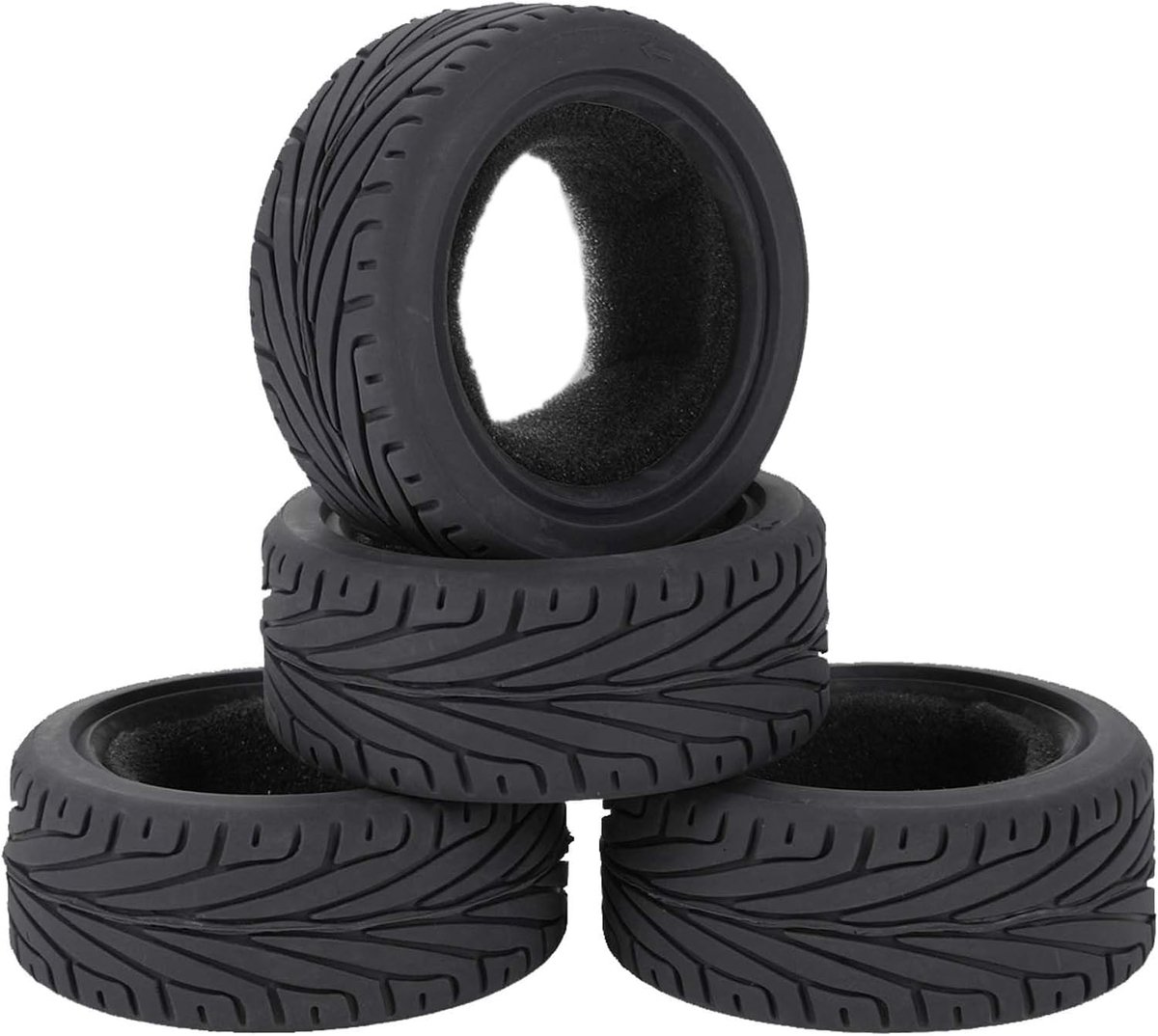 1/10 RC Road Autobanden, 65 mm Rubber Banden voor Traxxas HSP HPI Kyosho Tamiya RC Road Run-Flating Touring Racing Car (zwart)