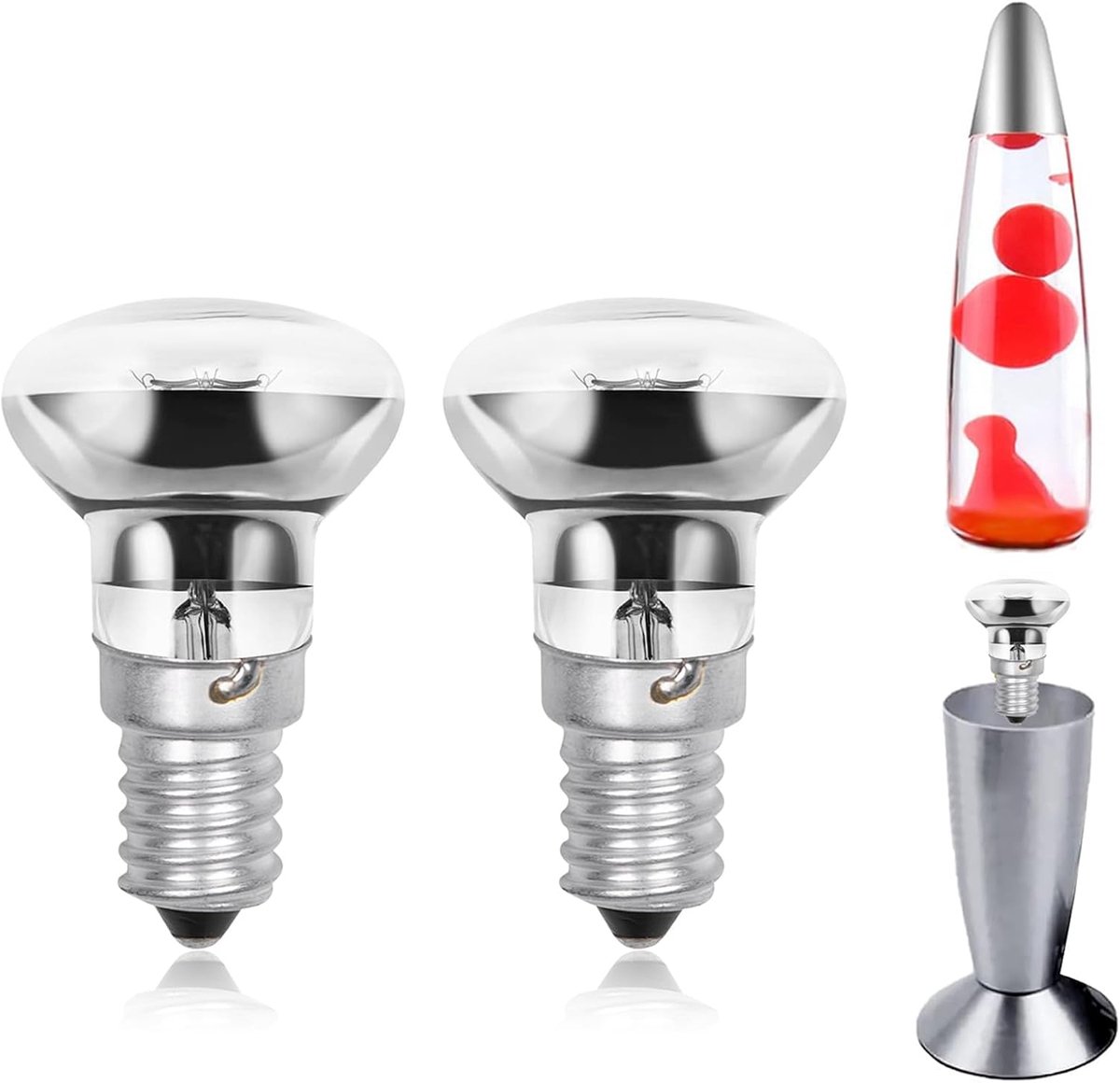 30W E14 R39 Lavalamp Reflectorlamp, Dimbaar E14 Voet R39 Verwarmingslamp, AC220-240V, Warm Wit 2700-2800K (2-pack)