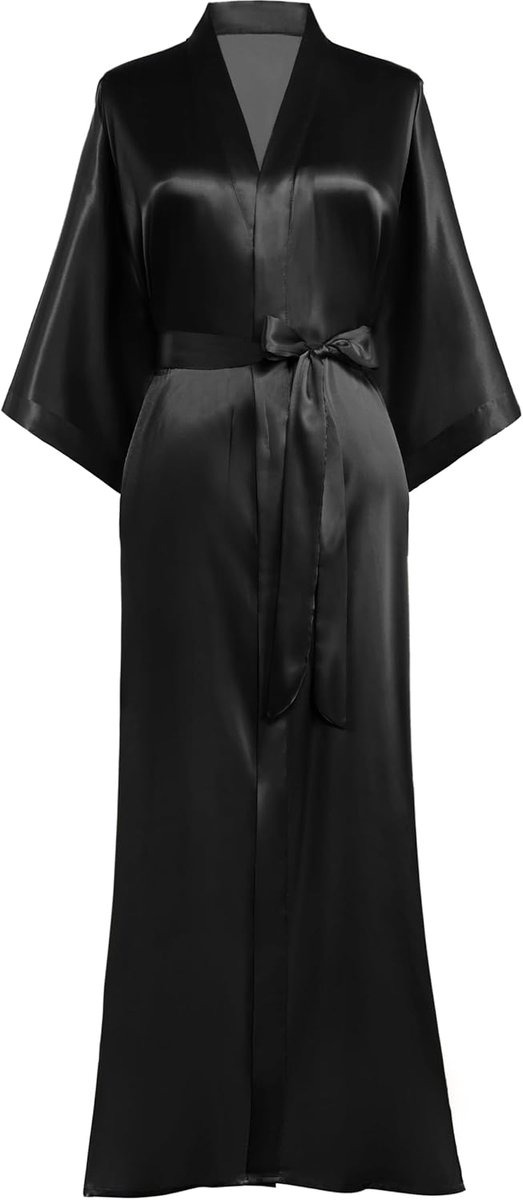 Satijnen kimono gewaad lange zijdeachtige kimono badjas nachtkleding bruiloft bruidsmeisje gewaad