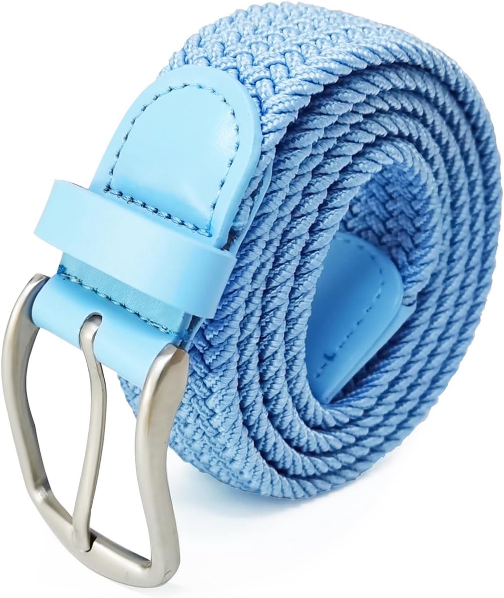 Unisex elastische lederen riem Gevlochten stretch riem Rekbare lederen riem voor dames en heren 90 tot 145 cm