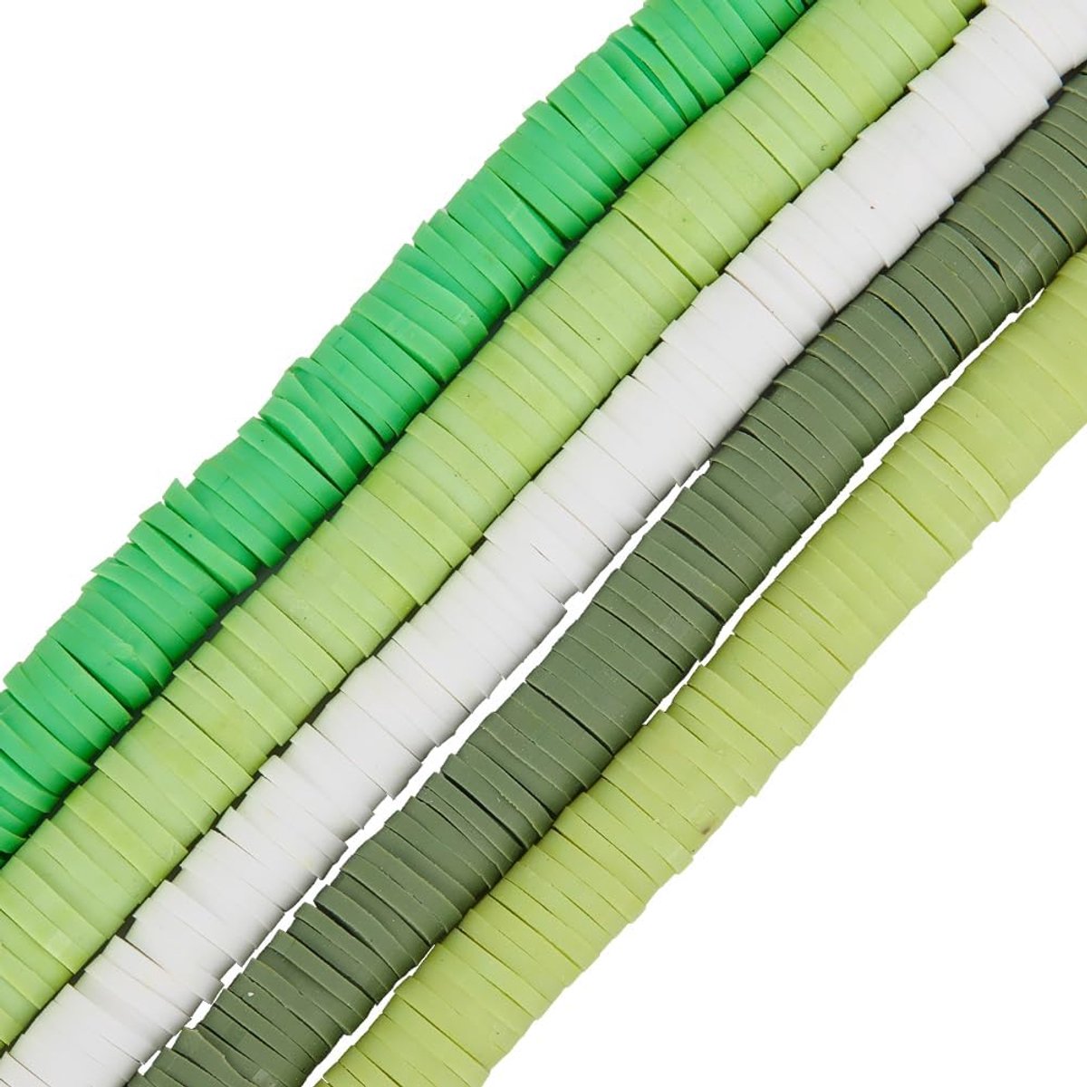 1 doos 5 strengen 1765 ~ 1890 stuks St. Patrick's Day kralen vakantie polymeer klei kralen bulk 6mm platte parade wit groene klei kraal voor armbanden kralen sleutelhanger maken