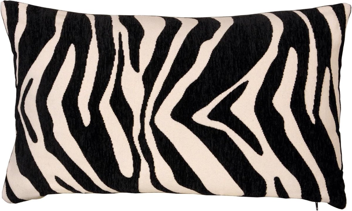 Ciel Kussen gevuld zebrapatroon, 30 x 50 cm, zwart