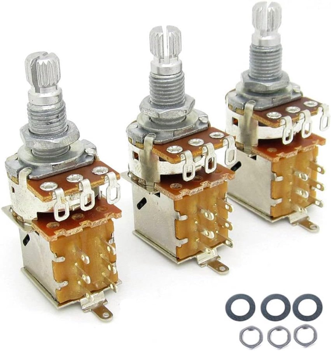 B500k Push Pull Potentiemeter, Gitaar Controle Toon Volume Potten voor Gitaar Bas Accessoires Pack van 3