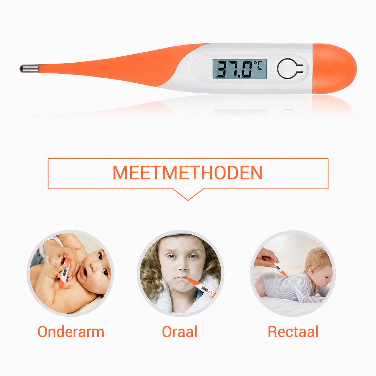 Premium Commerce® - Thermometer Baby - Lichaam - Koorts - Koortsthermometer voor volwassenen - Oranje - Incl. opbergcase! — cadeau in Cadeau-ideeën - foto 4