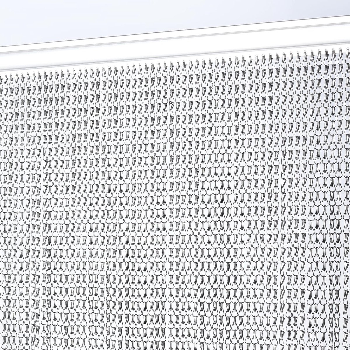 SnelShoppen - Aluminium Chain Curtain 100x210cm Metaal Deur Vliegenhor Insectenbestrijding Gordijn voor Deuren (Grijs)