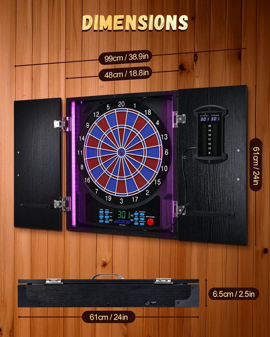 Elektronisch Dartbord - 45 Spellen - Voor 8 Spelers - Inclusief 6 Darts en 50 Tips - Met Scorebord — afbeelding 5