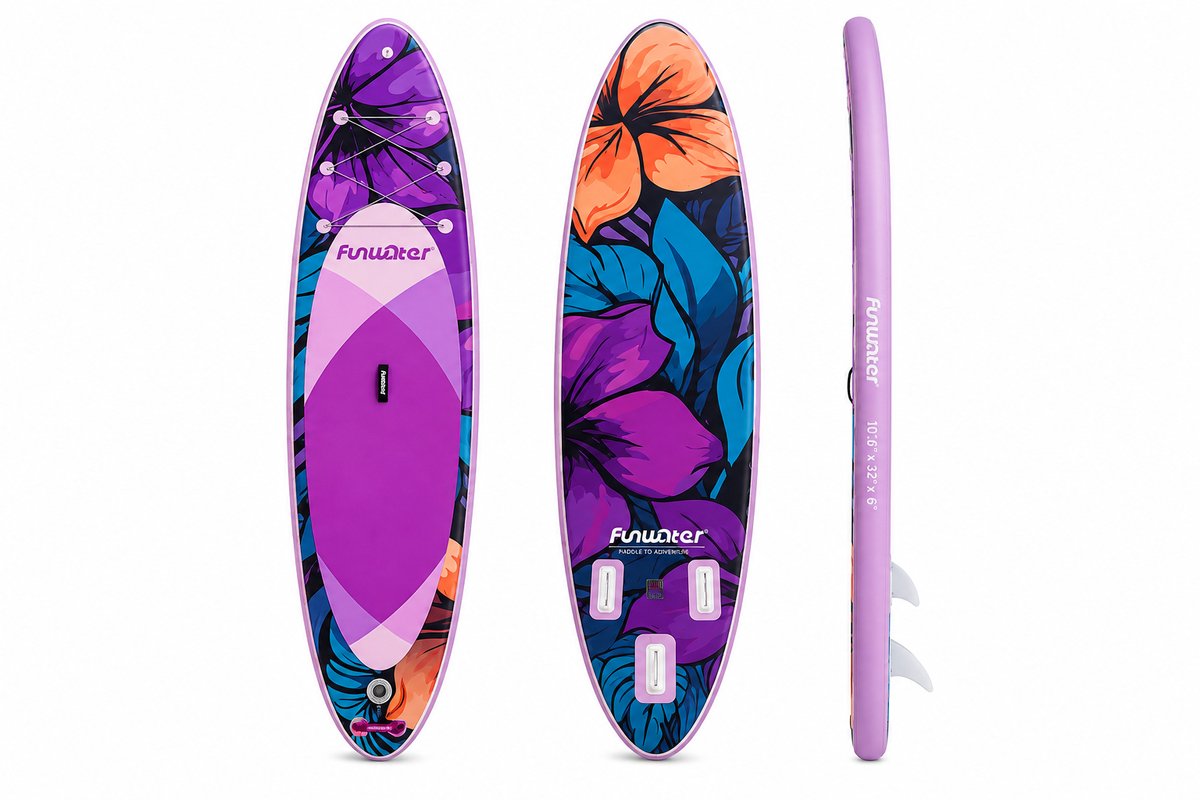 Bresht Opblaasbaar SUP Board - Complete Set - PVC - Voor Beginners en Gevorderden - Breed ontwerp - Meerkleurig - 335 × 84 × 15CM