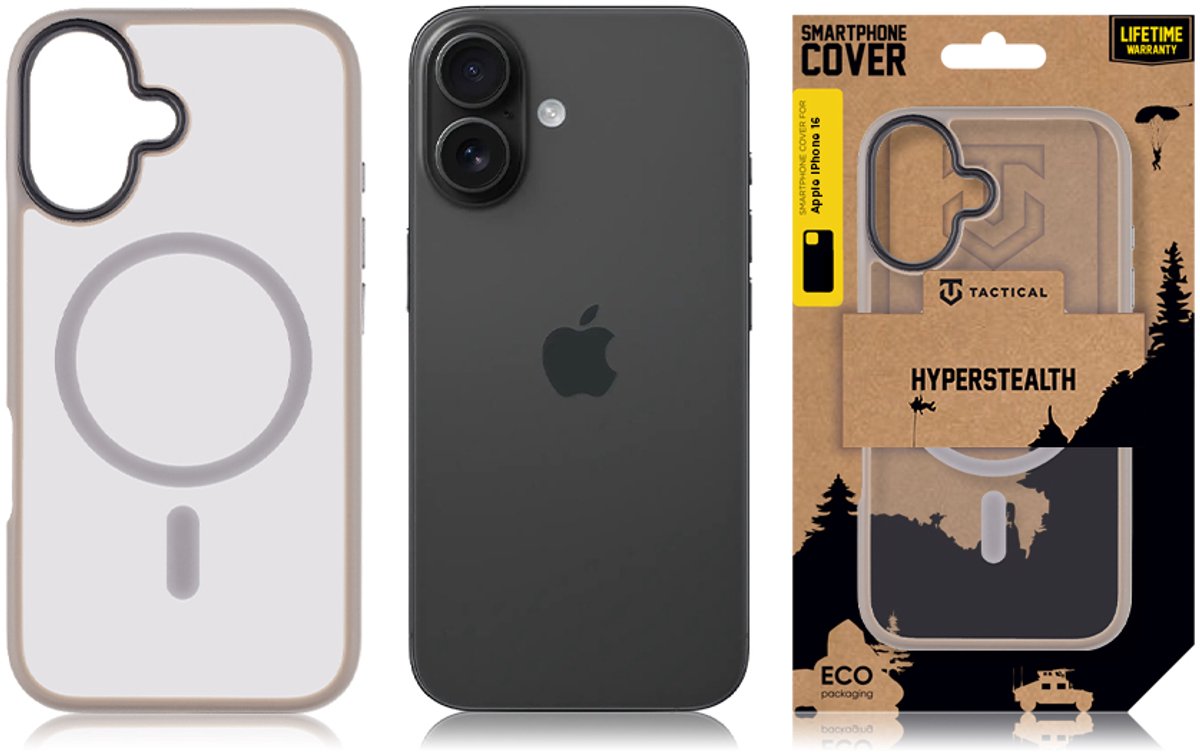 Tactical MagForce hoesje - Geschikt voor iPhone 16 - Light Grey
