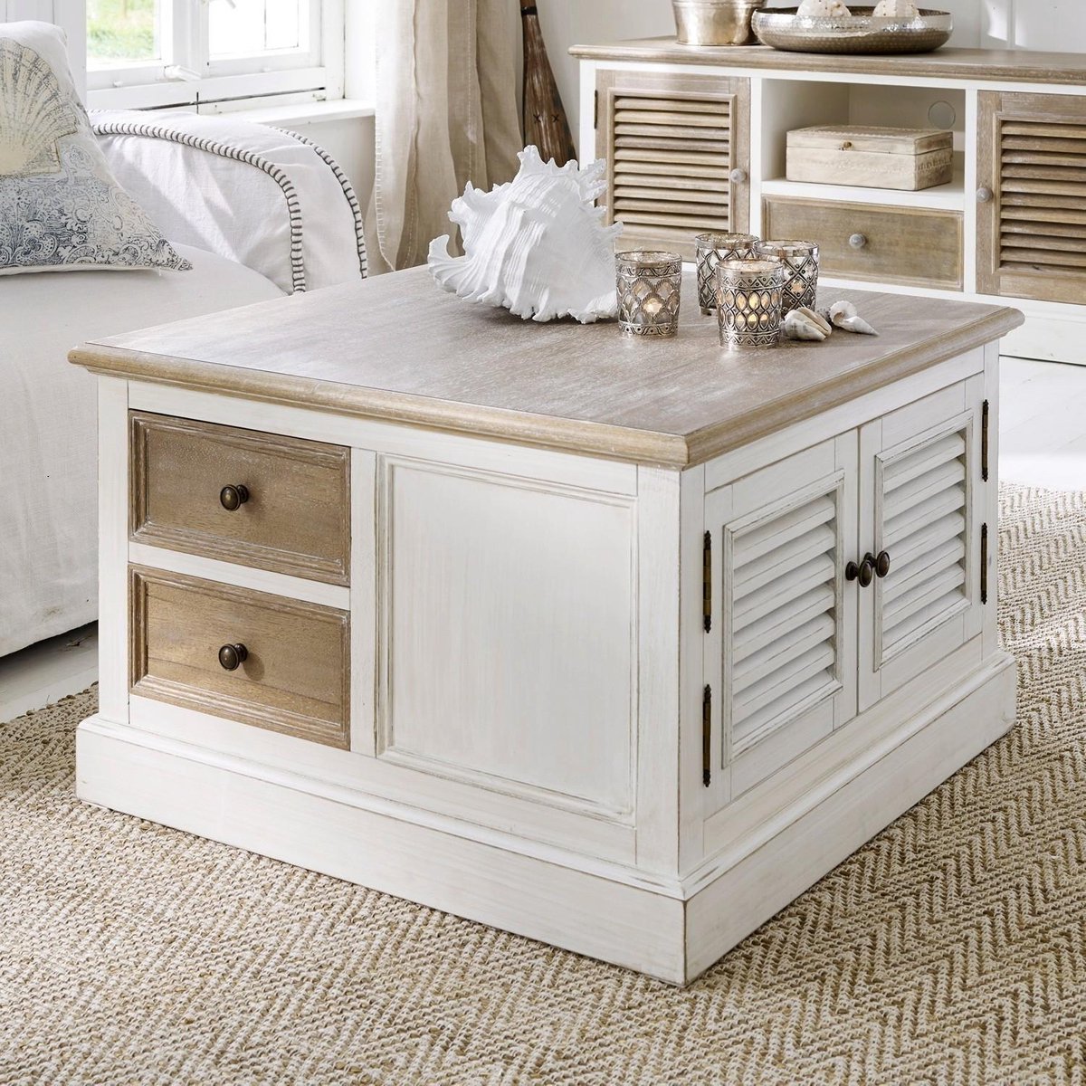 Loberon Salontafel Cloverport antiekbruin/antiekwit