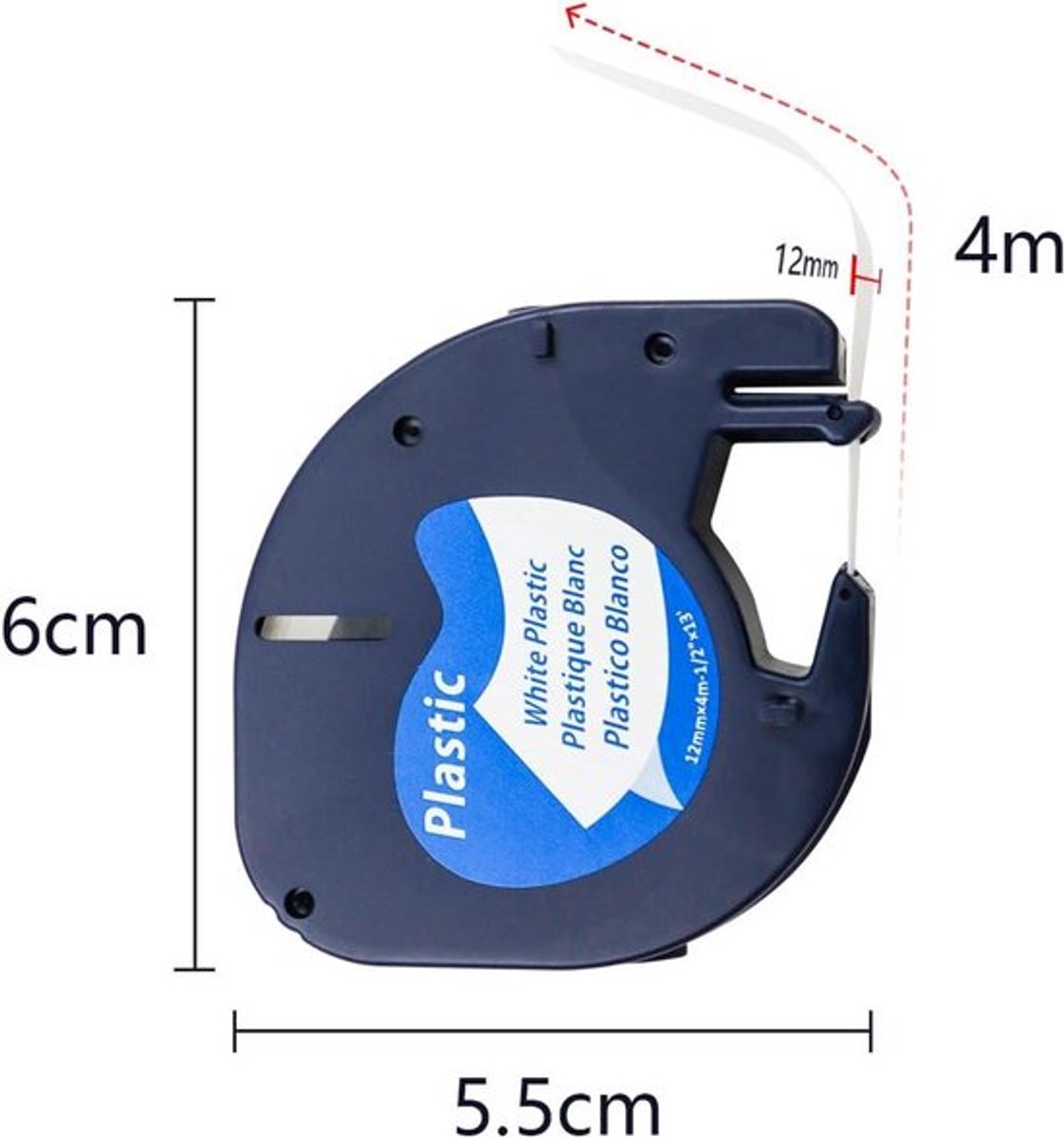 Label Tape Compatibel met Etikettenprinter - Vullingen voor Labelmaker - Zelfklevend - LT-100H - Plastic Tape - Zelfklevende Etiketten - Vervanging - Geschikt voor Dymo Letratag Printers - Zwart op Wit/Geel.