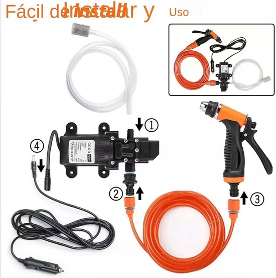 Draagbare Hogedrukreiniger - Elektrische Reiniger - Voertuigen Reinigen - Automatische Stop Functie - 23 x 16 x 13 cm - Uniek — afbeelding 4