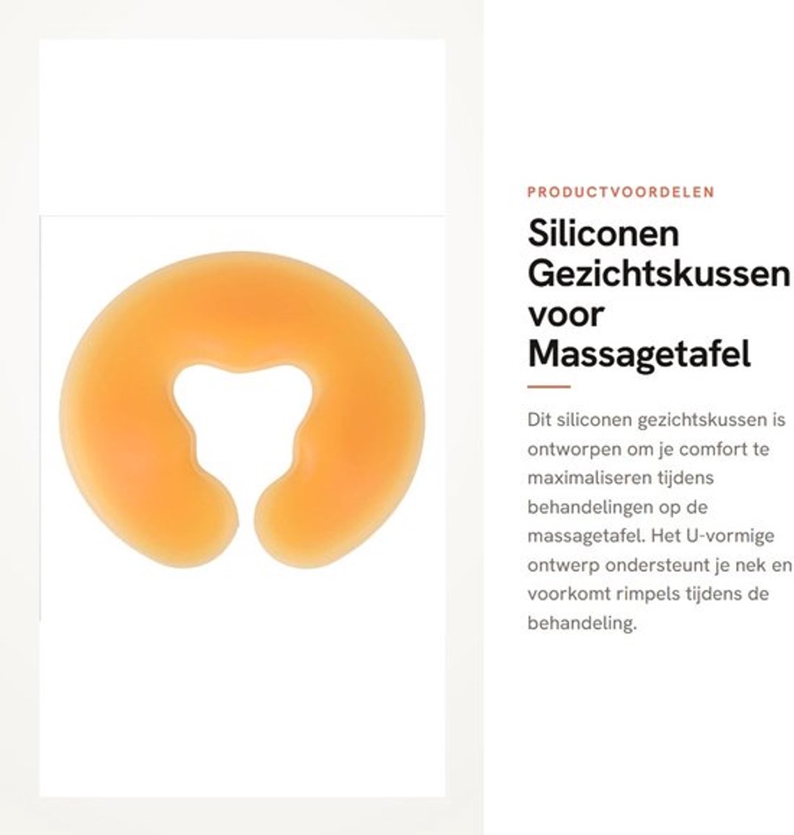 Gezichtskussen Zacht - Siliconen Massagekussen - Ergonomisch U-vormig - Gezicht Ontspanning - Draagbaar - Huidkleurige Bodem - Massagetafel Kussen