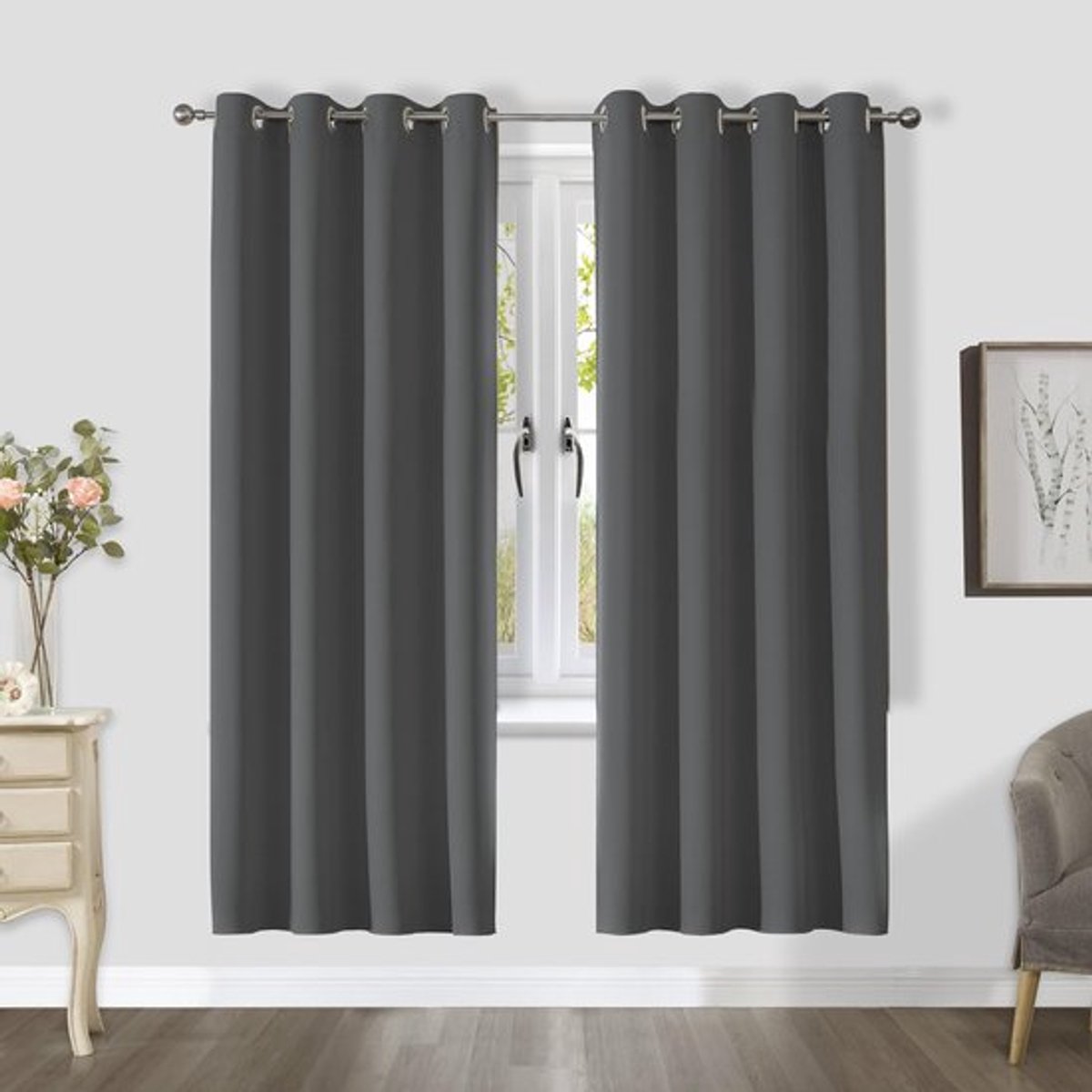 Verduisteringsgordijn warmte-isolerend - set van 2 - geluidsreducerend - ondoorzichtig - H 175 x B 140 cm - trendy design - Gordijnen